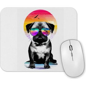 Baskı Dükkanı Summer Pug Gözlüklü Pug Köpek Mouse Pad