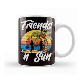 Baskı Dükkanı Sun Friends Island Vacation Beach Tanning Sunbathing Tan Kupa