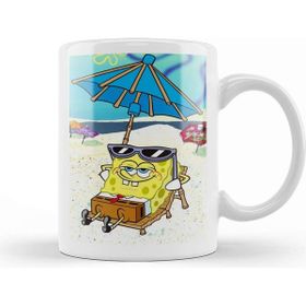 Baskı Dükkanı Sünger Bob Sponge Bob 01 Beyaz Porselen Kupa Bardak