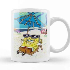 Baskı Dükkanı Sünger Bob Sponge Bob 01 Beyaz Porselen Kupa Bardak