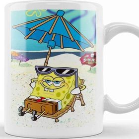 Baskı Dükkanı Sünger Bob Sponge Bob 01 Beyaz Porselen Kupa Bardak