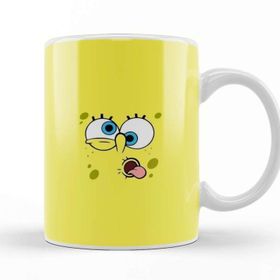 Baskı Dükkanı Sünger Bob Sponge Bob 011 Beyaz Porselen Kupa Bardak