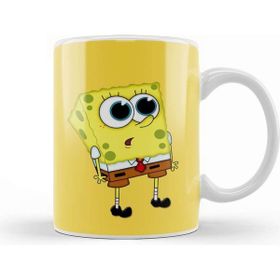 Baskı Dükkanı Sünger Bob Sponge Bob 013 Beyaz Porselen Kupa Bardak