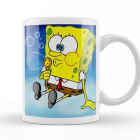 Baskı Dükkanı Sünger Bob Sponge Bob 06 Beyaz Porselen Kupa Bardak
