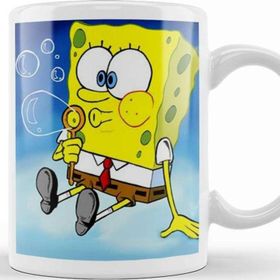 Baskı Dükkanı Sünger Bob Sponge Bob 06 Beyaz Porselen Kupa Bardak
