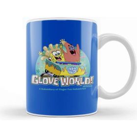 Baskı Dükkanı Süngerbob Glove World Beyaz Porselen Kupa Bardak