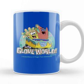 Baskı Dükkanı Süngerbob Glove World Beyaz Porselen Kupa Bardak