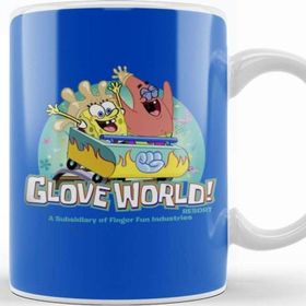 Baskı Dükkanı Süngerbob Glove World Beyaz Porselen Kupa Bardak