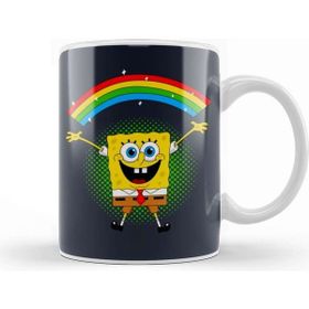Baskı Dükkanı Süngerbob Spongebob Beyaz Porselen Kupa Bardak