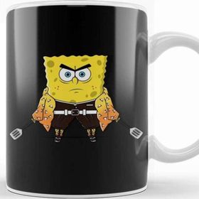 Baskı Dükkanı Süngerbob Spongebob Zenitsu Beyaz Porselen Kupa Bardak