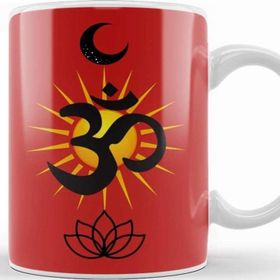 Baskı Dükkanı Sunny Ohm Moon And Lotus Ohm Symbol Kupa