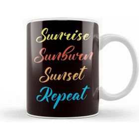 Baskı Dükkanı Sunrise Sunburn Sunset Vacation Beach Traveler Island Ocean Kupa