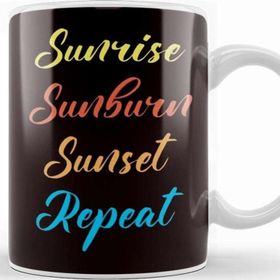 Baskı Dükkanı Sunrise Sunburn Sunset Vacation Beach Traveler Island Ocean Kupa