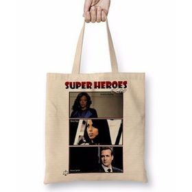 Baskı Dükkanı Super Herois - Direito Bez Uzun Saplı Krem Rengi Çanta