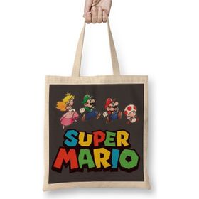 Baskı Dükkanı Super Mario 2 Bez Uzun Saplı Krem Rengi Çanta