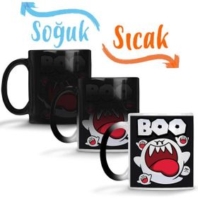 Baskı Dükkanı Süper Mario Boo Sihirli Porselen Kupa