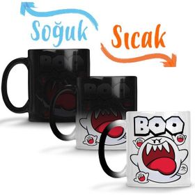 Baskı Dükkanı Süper Mario Boo Sihirli Porselen Kupa