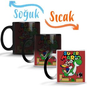 Baskı Dükkanı Süper Mario E Yoshi Sihirli Porselen Kupa