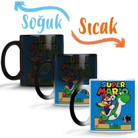 Baskı Dükkanı Süper Mario E Yoshi Sihirli Porselen Kupa
