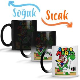 Baskı Dükkanı Süper Mario E Yoshi Sihirli Porselen Kupa
