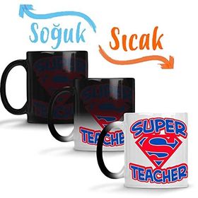 Baskı Dükkanı Süper Öğretmen Sihirli Porselen Kupa