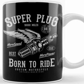 Baskı Dükkanı Super Plug Born To Ride Kupa