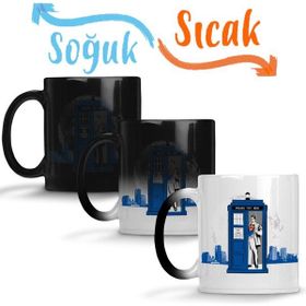 Baskı Dükkanı Süpermen Tardis Sihirli Porselen Kupa