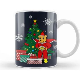 Baskı Dükkanı Superted Around The Christmas Tree Beyaz Porselen Kupa Bardak