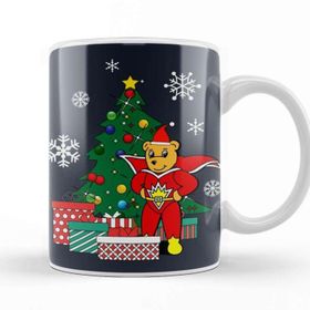 Baskı Dükkanı Superted Around The Christmas Tree Beyaz Porselen Kupa Bardak