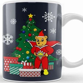 Baskı Dükkanı Superted Around The Christmas Tree Beyaz Porselen Kupa Bardak