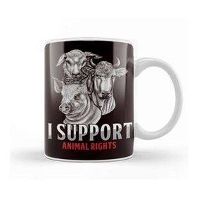 Baskı Dükkanı Support Animal Rights Activist Veterinarian Animals Rescue Beyaz Porselen Kupa Bardak