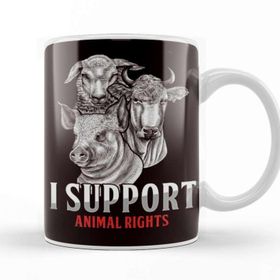 Baskı Dükkanı Support Animal Rights Activist Veterinarian Animals Rescue Beyaz Porselen Kupa Bardak