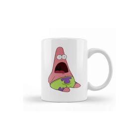 Baskı Dükkanı Surprised Patrick Süngerbob Beyaz Porselen Kupa Bardak