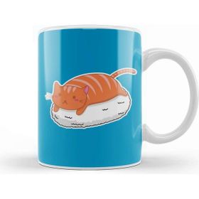 Baskı Dükkanı Sushi Cat 02 Beyaz Porselen Kupa Bardak