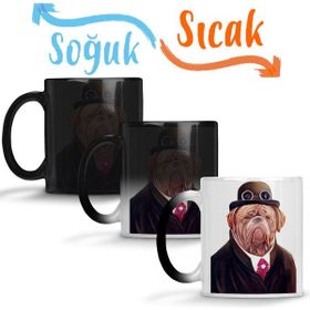 Baskı Dükkanı Süslü Pug Köpek Sihirli Porselen Kupa