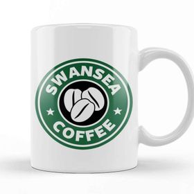 Baskı Dükkanı Swansea Coffee Beyaz Porselen Kupa Bardak