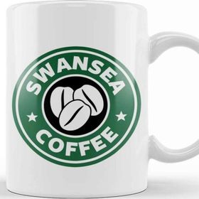 Baskı Dükkanı Swansea Coffee Beyaz Porselen Kupa Bardak