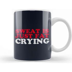 Baskı Dükkanı Sweat Is Just Fat Crying Beyaz Porselen Kupa Bardak