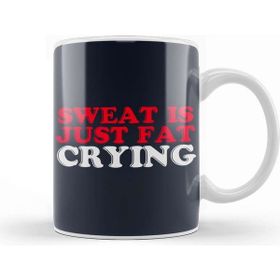 Baskı Dükkanı Sweat Is Just Fat Crying Beyaz Porselen Kupa Bardak