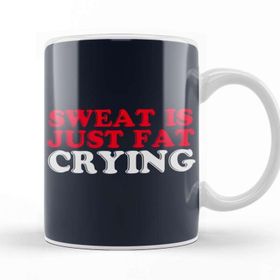 Baskı Dükkanı Sweat Is Just Fat Crying Beyaz Porselen Kupa Bardak