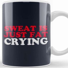 Baskı Dükkanı Sweat Is Just Fat Crying Beyaz Porselen Kupa Bardak