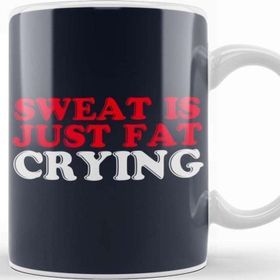 Baskı Dükkanı Sweat Is Just Fat Crying Beyaz Porselen Kupa Bardak