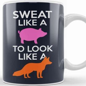 Baskı Dükkanı Sweat Like A Pig Look Like A Fox Beyaz Porselen Kupa Bardak