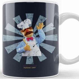 Baskı Dükkanı Swedish Chef Retro Japanese Muppets Beyaz Porselen Kupa Bardak