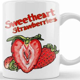 Baskı Dükkanı Sweetheart Strawberries Adorkable Beyaz Porselen Kupa Bardak