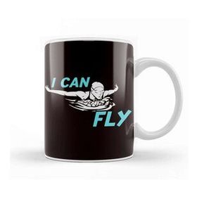 Baskı Dükkanı Swim Fly Swimmer Girl Swimming Indoor Pool Instructor Coach Beyaz Porselen Kupa Bardak