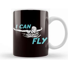 Baskı Dükkanı Swim Fly Swimmer Girl Swimming Indoor Pool Instructor Coach Beyaz Porselen Kupa Bardak