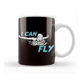 Baskı Dükkanı Swim Fly Swimmer Girl Swimming Indoor Pool Instructor Coach Beyaz Porselen Kupa Bardak
