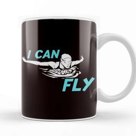 Baskı Dükkanı Swim Fly Swimmer Girl Swimming Indoor Pool Instructor Coach Beyaz Porselen Kupa Bardak