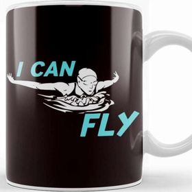 Baskı Dükkanı Swim Fly Swimmer Girl Swimming Indoor Pool Instructor Coach Beyaz Porselen Kupa Bardak
